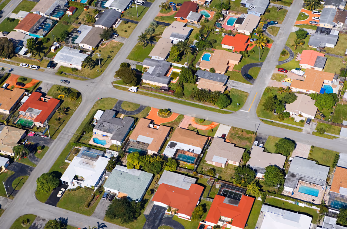 Florida residential neighborhood and local community homes